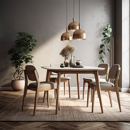Nordic light luxury dining table, small household, simple rectangular dining table