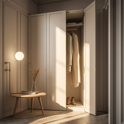 Cream style large wardrobe, household bedroom, solid wood small unit, modern simple and luxurious gl