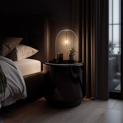 Smart bedside cabinet Simple modern storage cabinet Solid wood light luxury cabinet Multifunctional