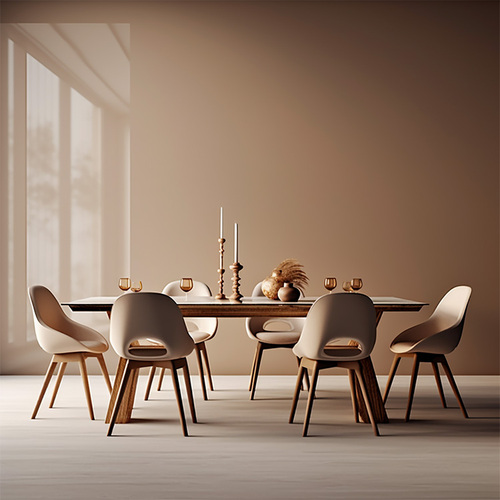 Full solid wood dining table, small household beech rectangular dining table