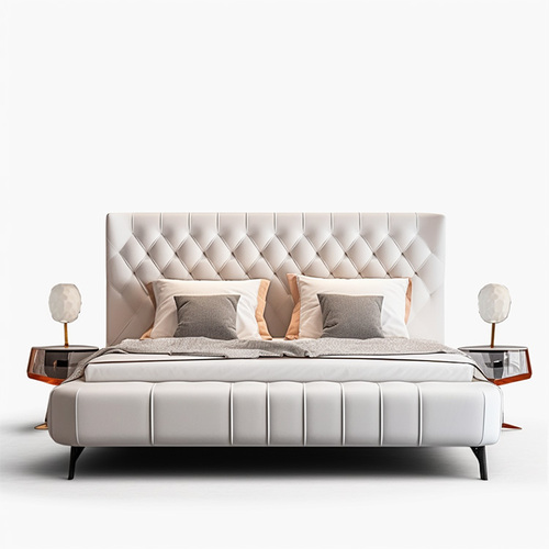 European style soft bag with a single bed of 1.5 meters for rental use, light luxury and modern