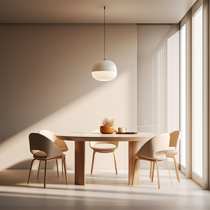 全实木餐桌家用小户型榉木长方形吃饭桌子简约现代原木餐桌椅组合