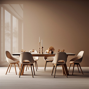 北欧餐桌简约现代桌长方形设计师日式餐桌椅组合小户形实木餐桌